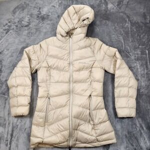 Eddie Bauer Parka Womens Small beige CirrusLite Down Puffer Packable Gorpcore